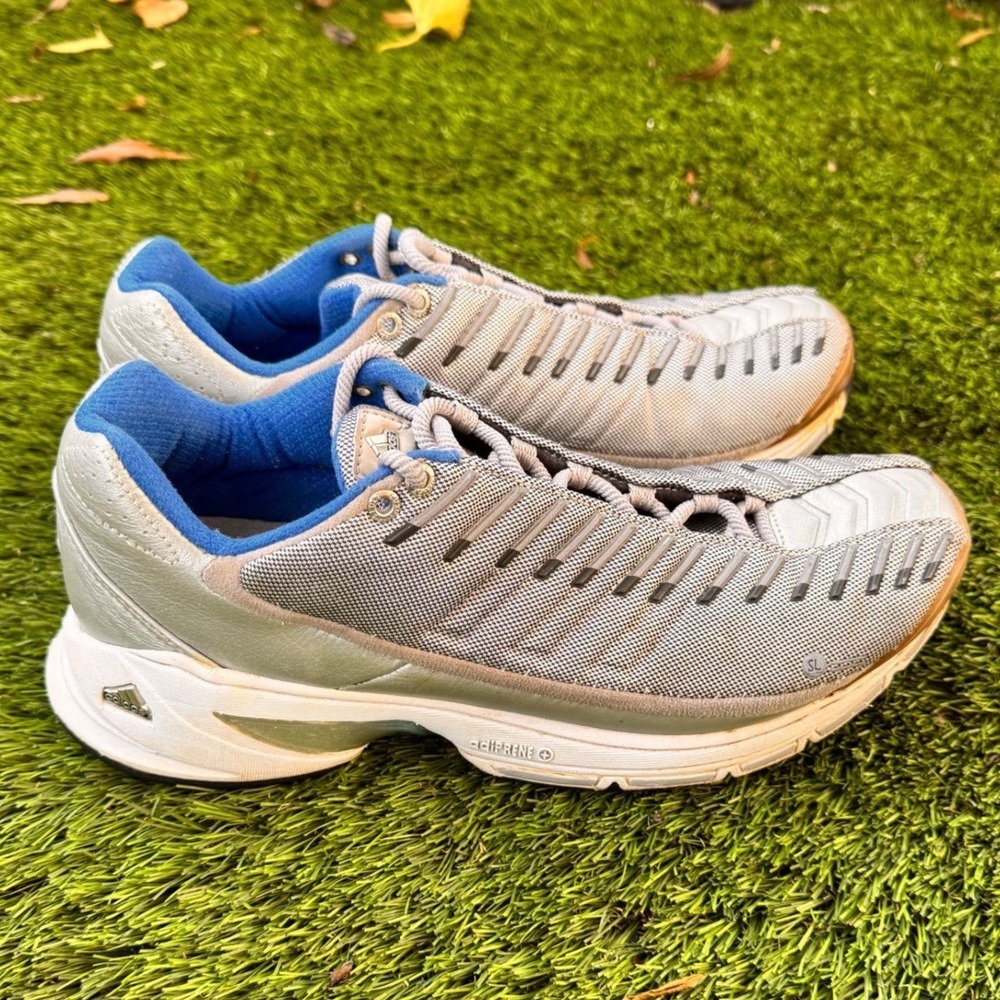 Adidas Superlight SL Vintage Running Shoes Metallic Silver Blue White Womens 8.5 - Picture 3 of 9